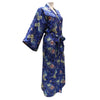 Blue Ankle-Length Robe Mum Print