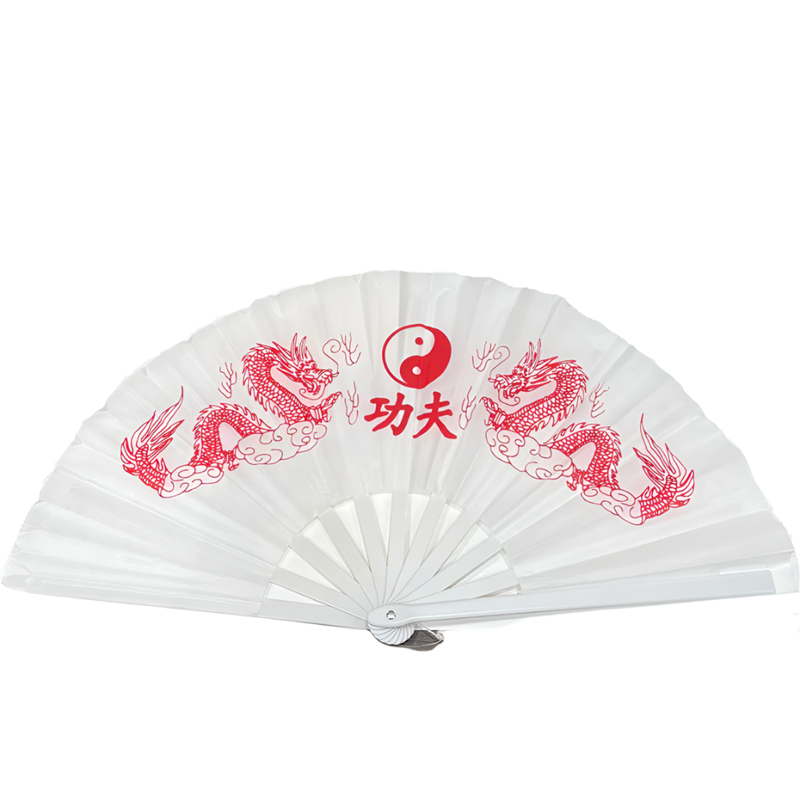 Double Dragon KungFu Fabric Fan