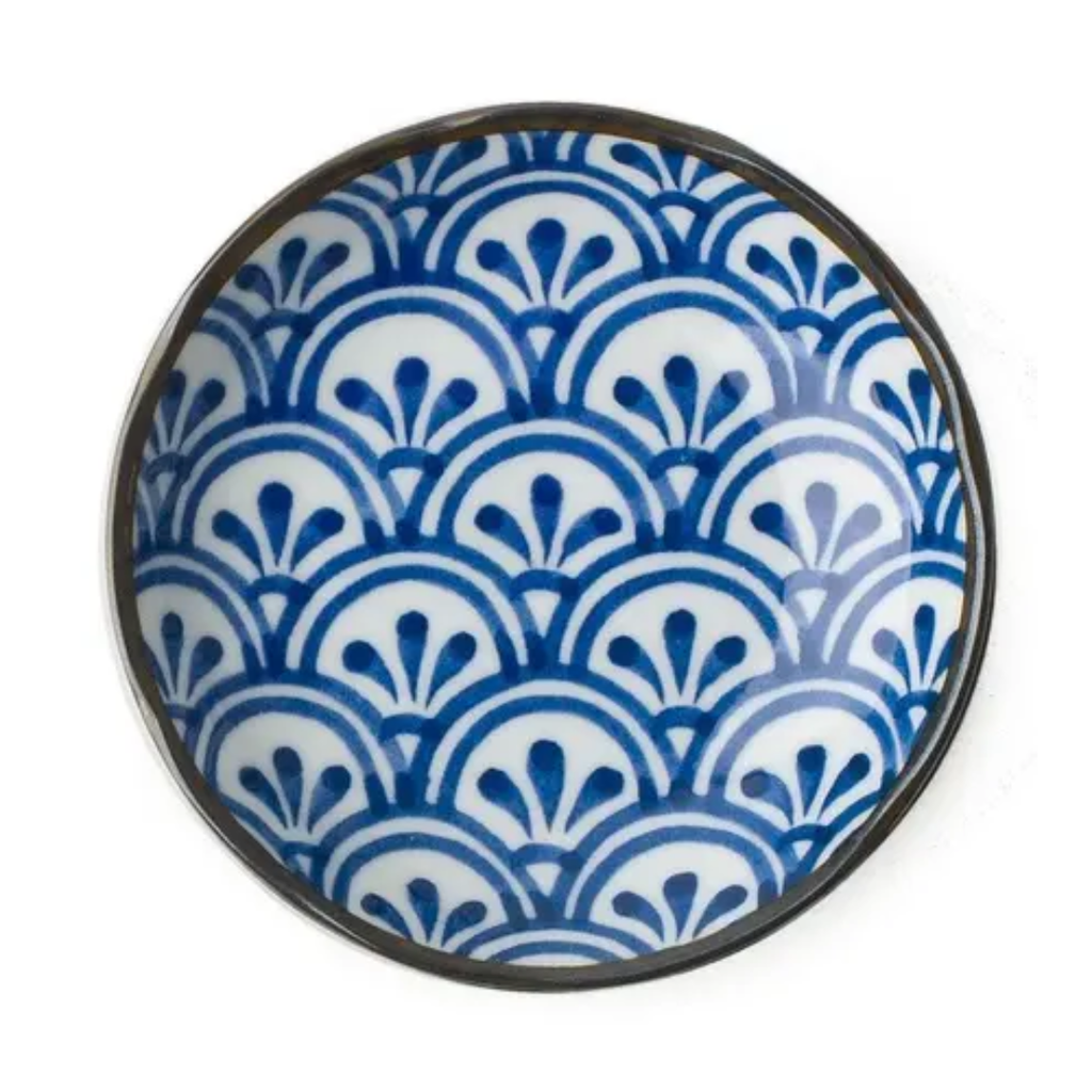 Monyou Hana Seigaiha Shallow Plate