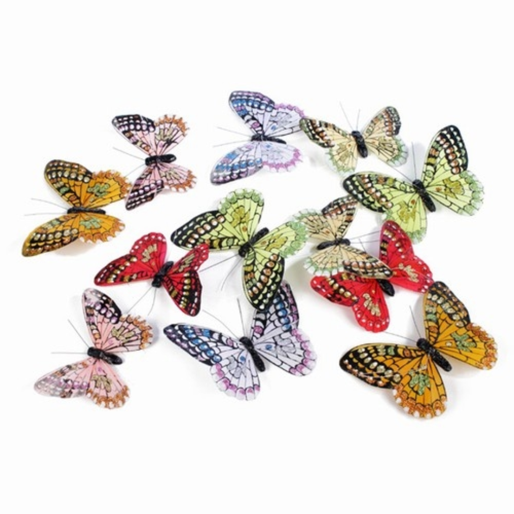 Glitter Feather Butterfly Garland
