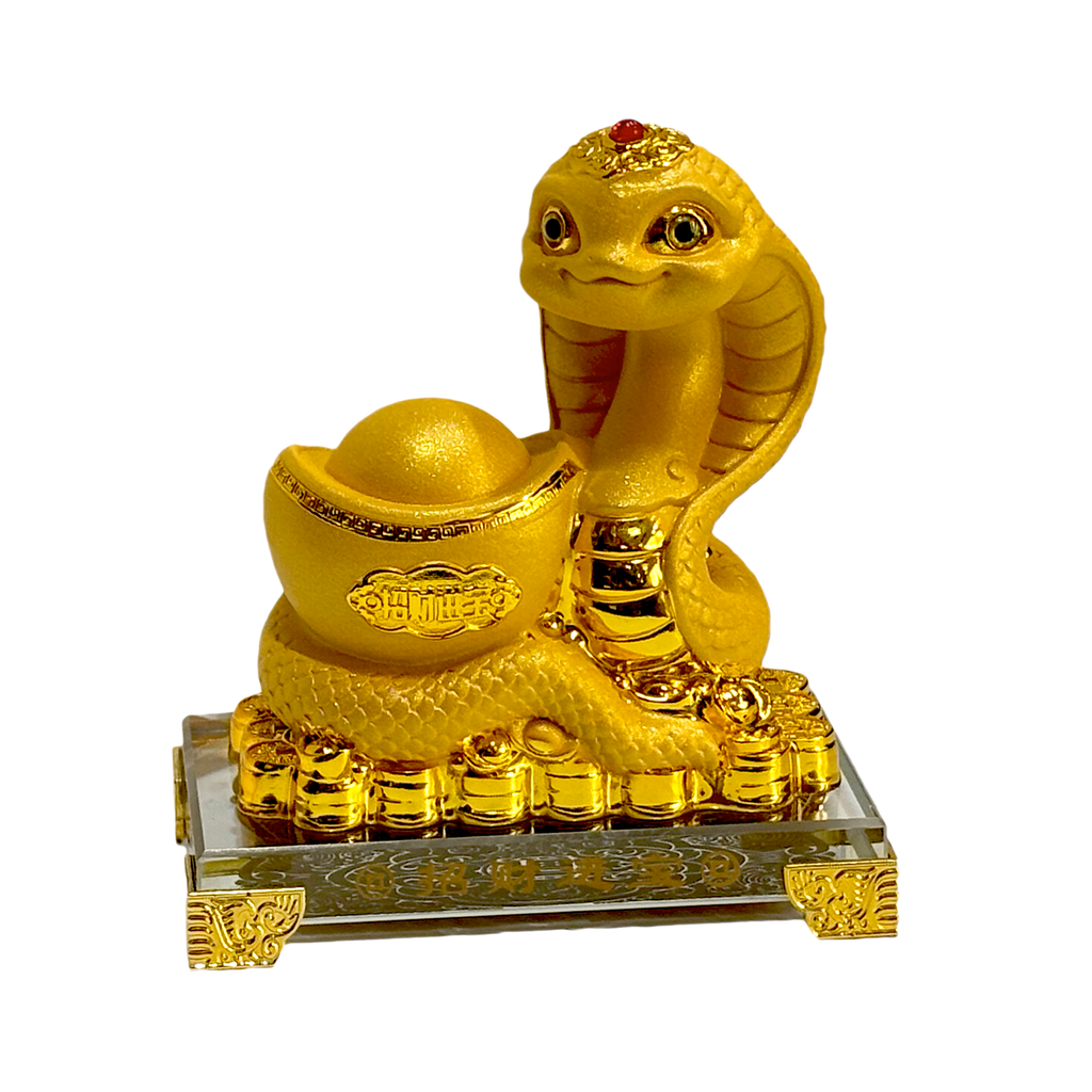 Golden Snake Figurine with Ingots