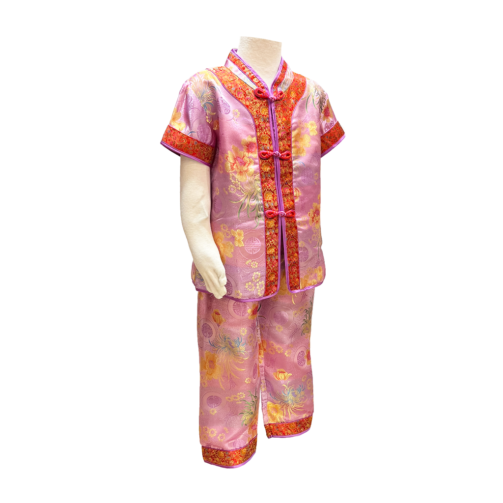Lilac Double Floral Brocade Kids Outfit