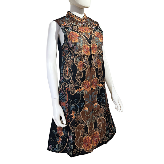 Maxi vest with flowers and butterflies