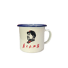 Mug with a portrait and text on a white background
