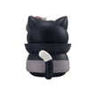 Itachi Uchiha with a cat-like mask wearing a black outfit - Back view
