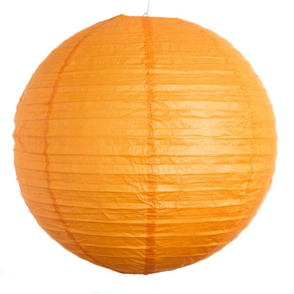 Orange Round Paper Lantern (Wire Frame)