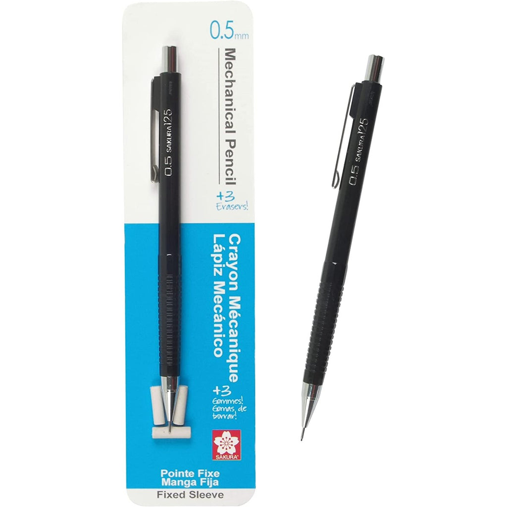 Sakura Mechanical Pencil 0.5mm with 3 Erasers