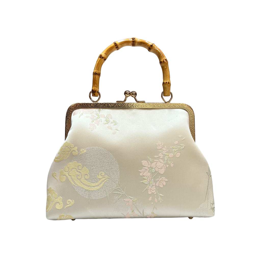 Purse with Bamboo Handle and Bamboo Leaf Pattern (Various Colors)