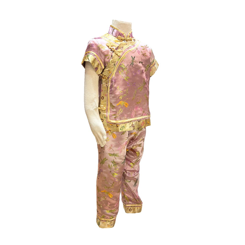 Pink Dragonfly Brocade Kids Outfit