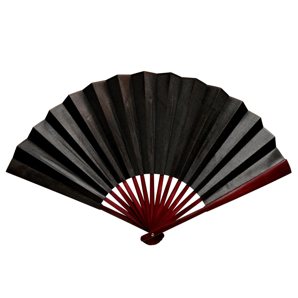 Solid Satin Bamboo Fan - 13"