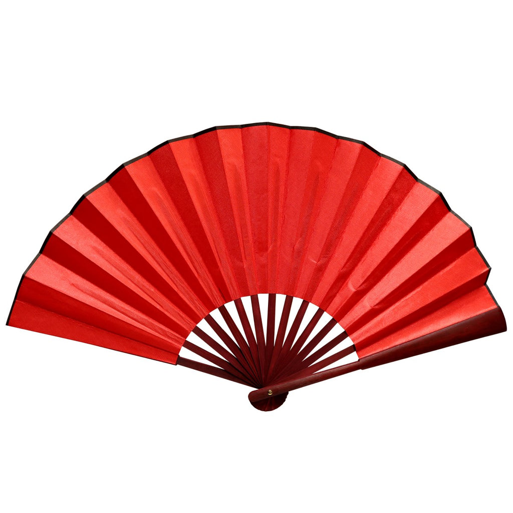 Solid Satin Bamboo Fan - 13 inch