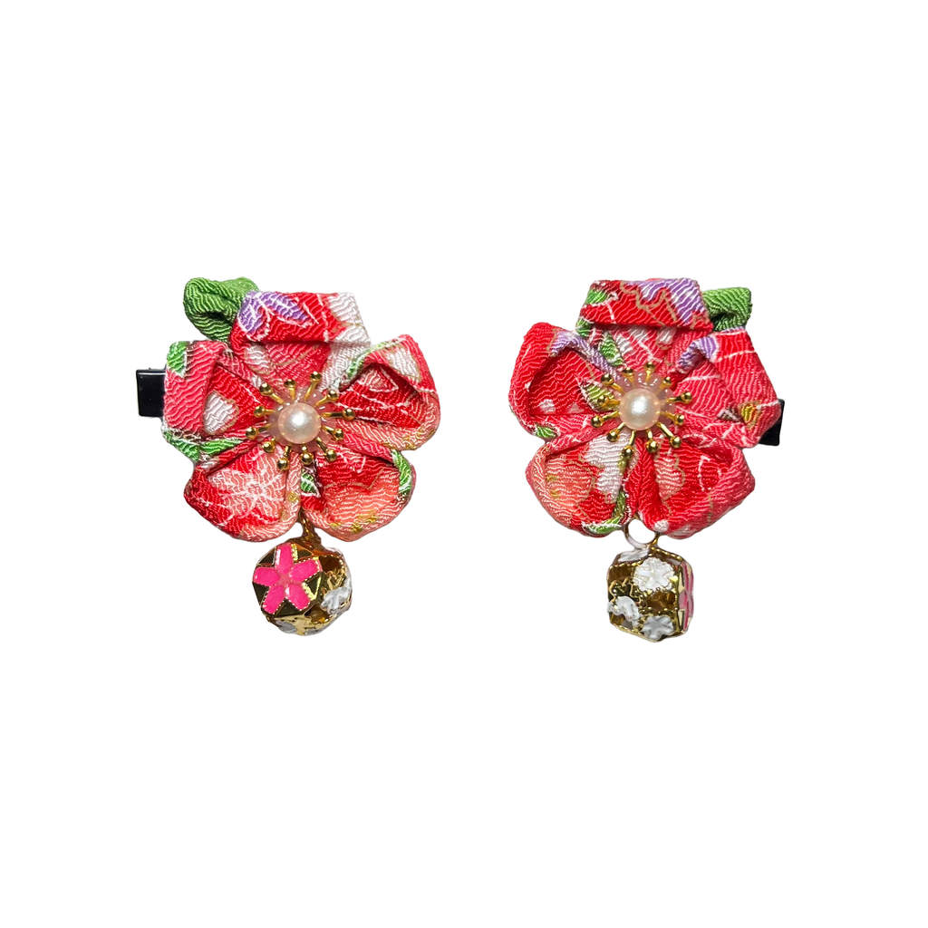 Kids' Flower Clip Set - Red