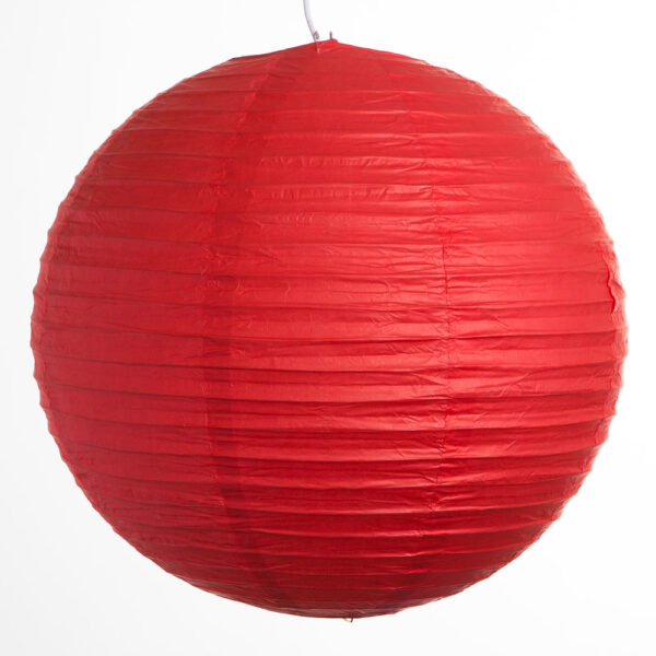 Red Round Paper Lantern (Wire Frame)