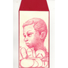 Red envelope with a stylized illustration of a face on a white background