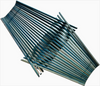 Folding bowl made with 20 pairs of upcycled chopsticks, weathered blue color