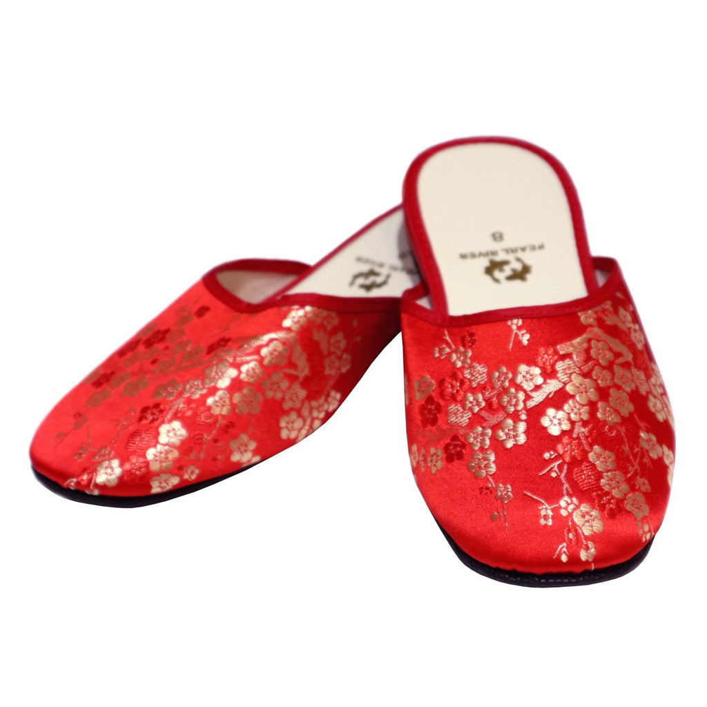 Plum Blossom Rayon Brocade Slipper