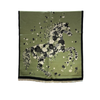 Green shawl with a horse and floral design on a white background