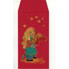 Red envelope with a cartoon character on a white background