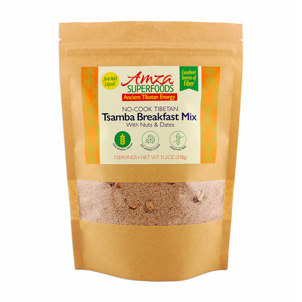 Amza Superfoods - No-Cook Tibetan Tsamba Breakfast Mix with Nuts and Dates