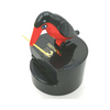 Black and red bird-shaped toothpick dispenser on a white background