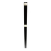 Black chopsticks with a gold band on a white background
