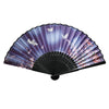 Blue Butterfly Sakura Print Bamboo Hand Fan - 9 inch