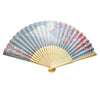 Blue Mt Fuji Sakura Print Bamboo Hand Fan - 9 inch