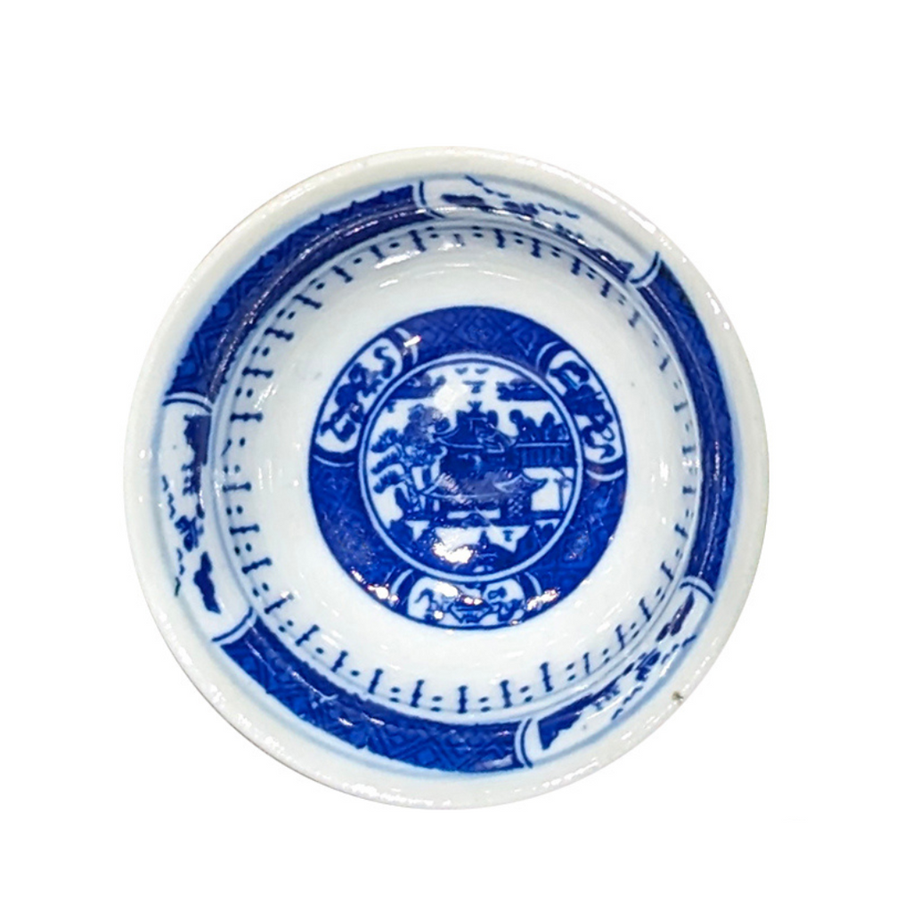Blue on White Round Sauce Dish - Assorted