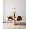 Bulbous-Shaped Paper Lantern - White above kitchen table and chairs