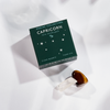Capricorn mini stone pack with clear quartz and tiger eye on a white background