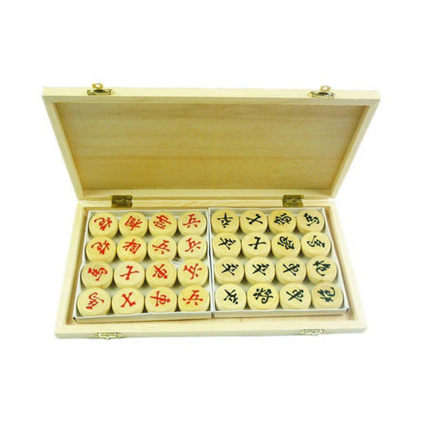 Wooden chinese chess set with storage case