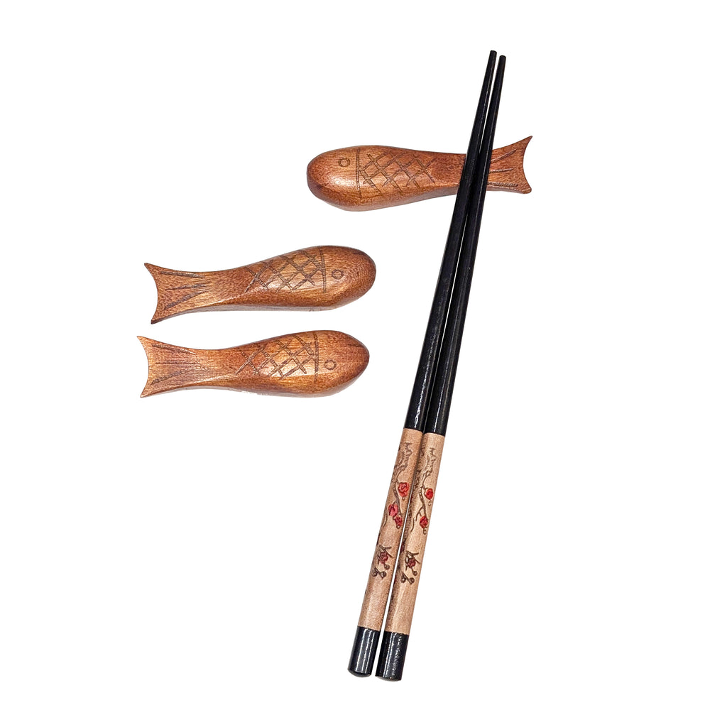 Wooden Fish Chopstick Rest