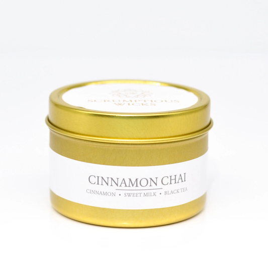 Cinnamon Chai candle in gold tin