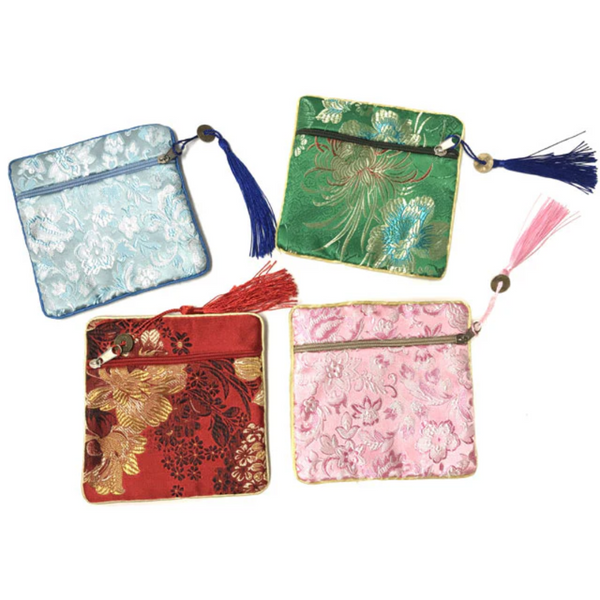 Brocade Coin Purse Tassel and Coin