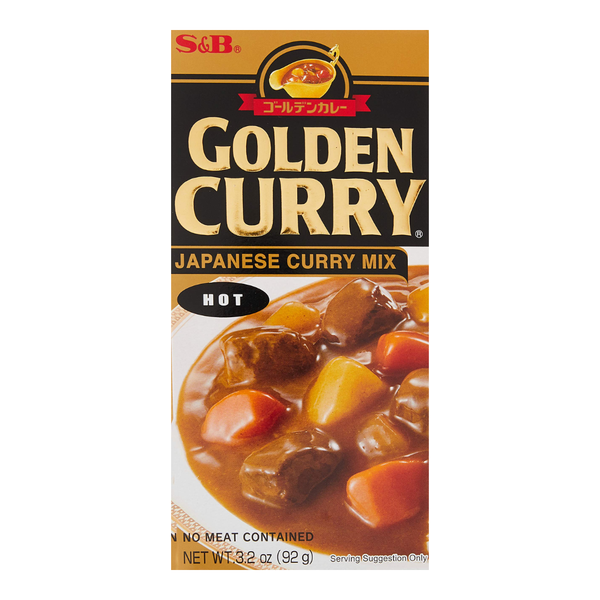 Box of S&B Golden Curry Japanese Curry Mix on a white background