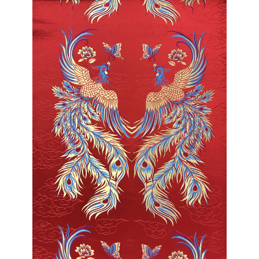 Double Phoenix Playful Butterfly Fabric - Red