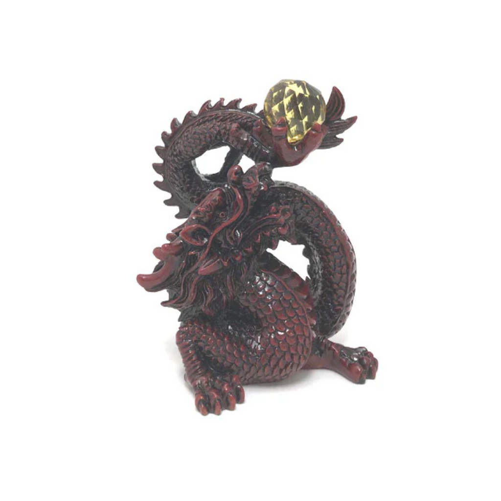 Imperial Dragon with Crystal Ball - Mahogany