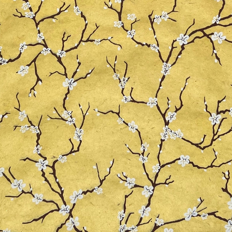 Handmade Nepal Silkscreen Paper - Peach Blossoms
