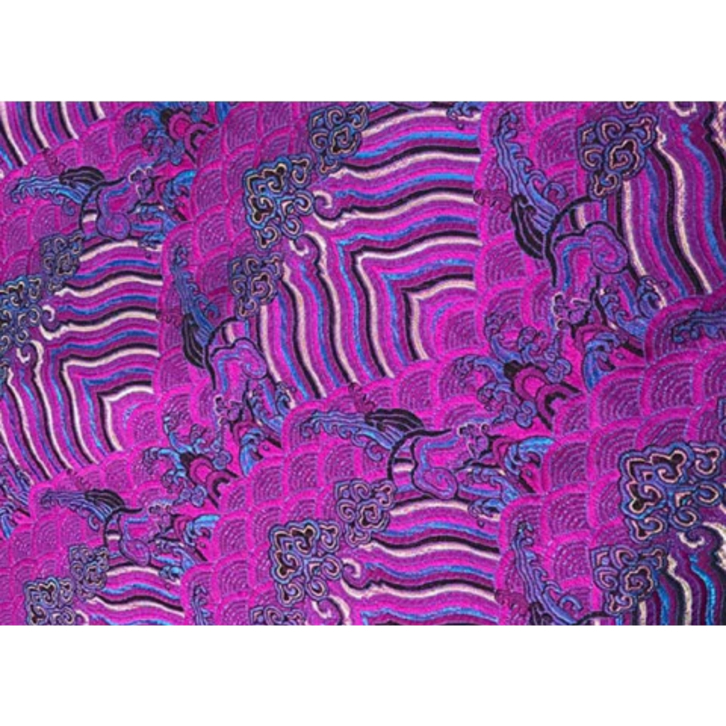 Emperor Cloud Motifs Brocade Fabric - Rayon
