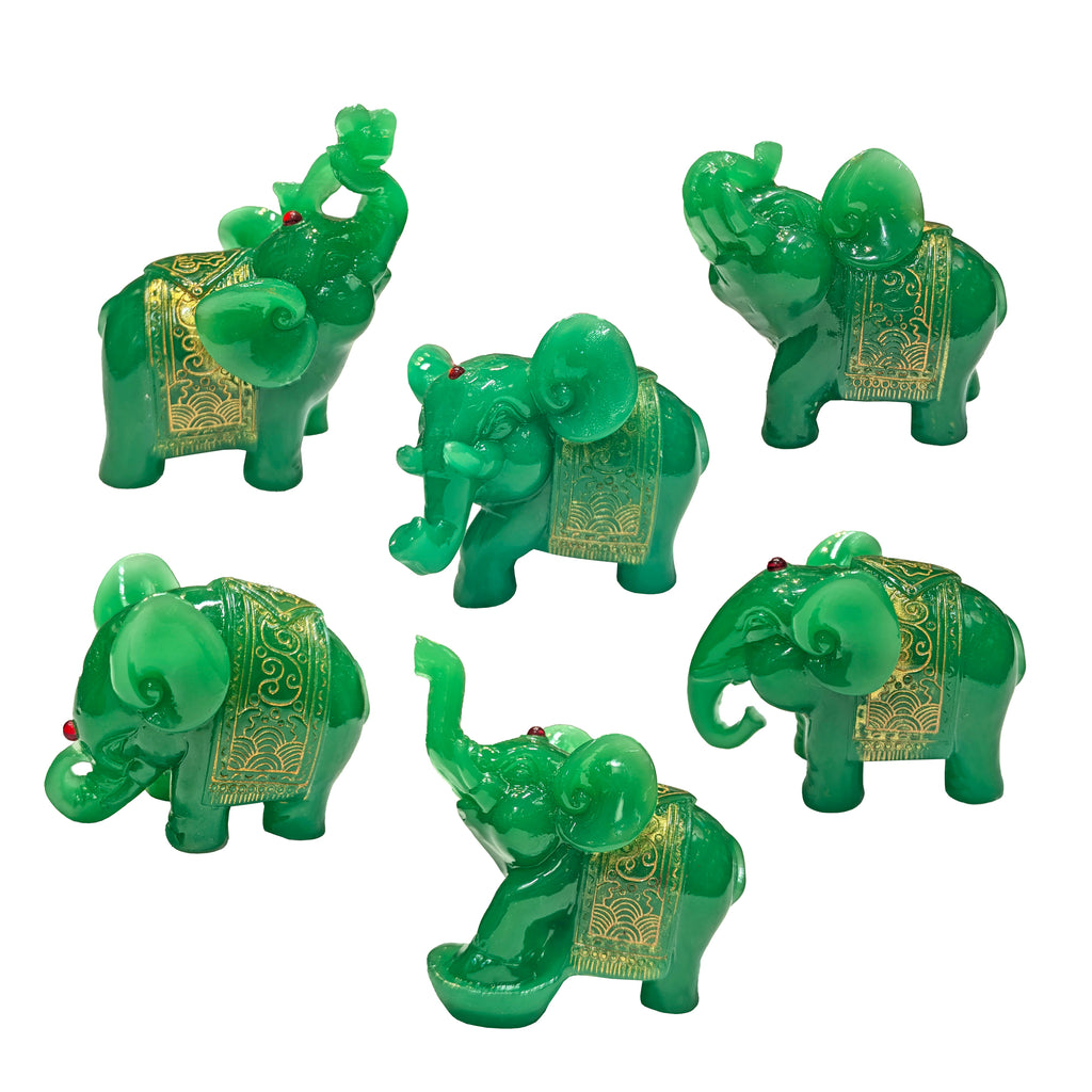 Red Stud Embellished Elephant Figurine