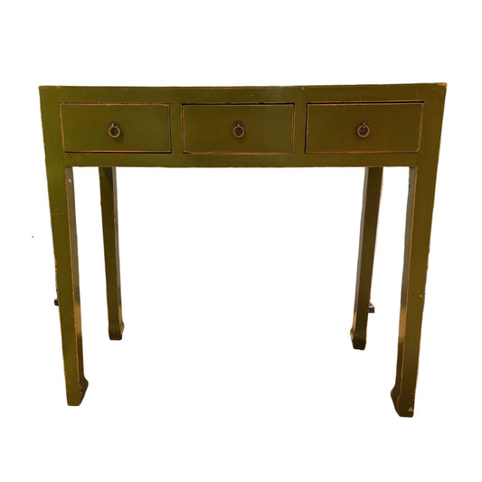 3 Drawer Desk - Antique Green