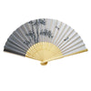 Gray Sakura Print Bamboo Hand Fan - 9 inch