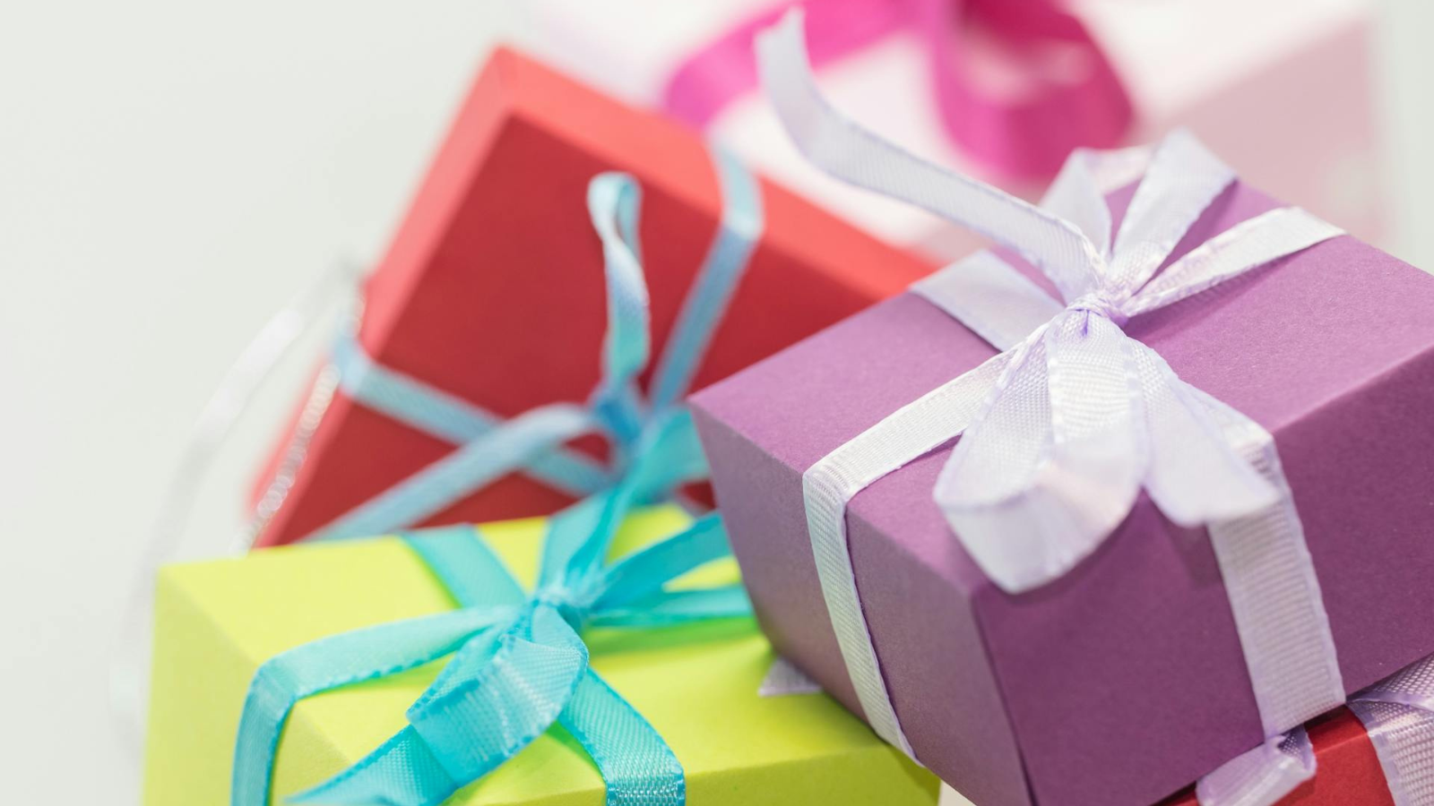 Pile of colorfully wrapped gifts