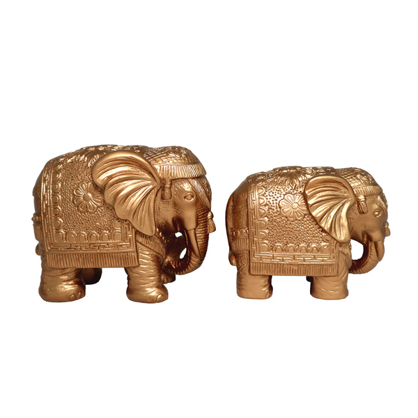 Gold elephant figurines