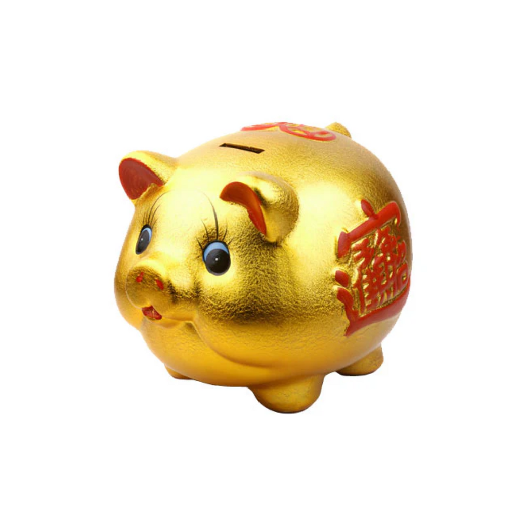 Ceramic Golden Piggy Bank