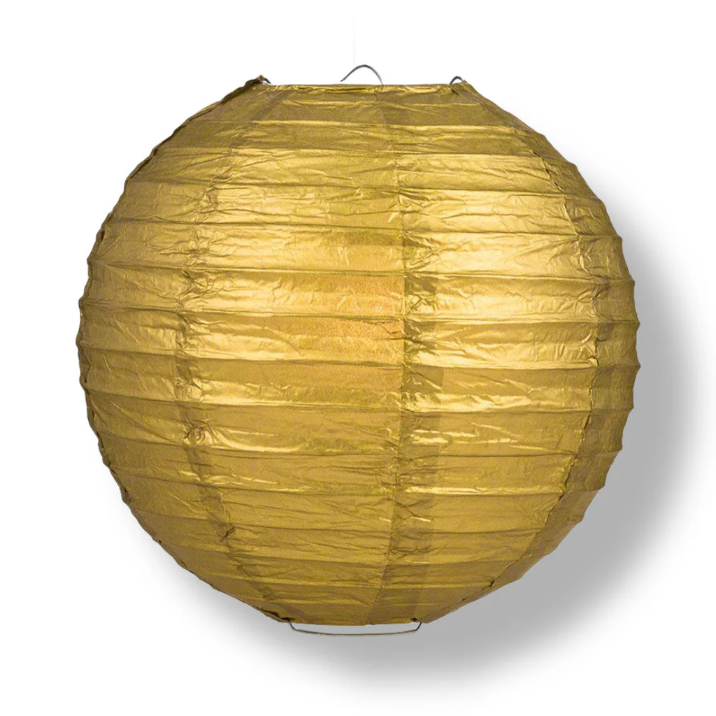 Gold Wire Frame Spherical Paper Lantern