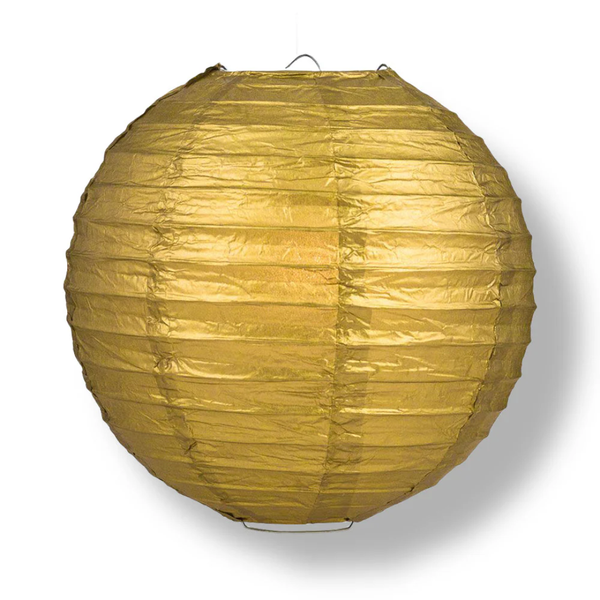 Gold Wire Frame Spherical Paper Lantern