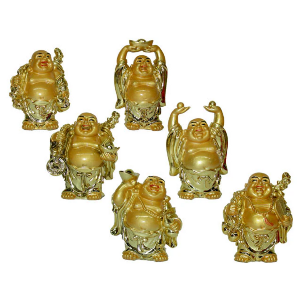 Gold Color Laughing Buddha (2.5" to 3" H)