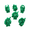 Set of 6, Jade green laughing buddha