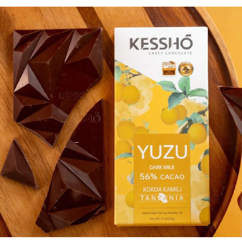 KESSHŌ Yuzu 56% Dark Milk Chocolate Bar